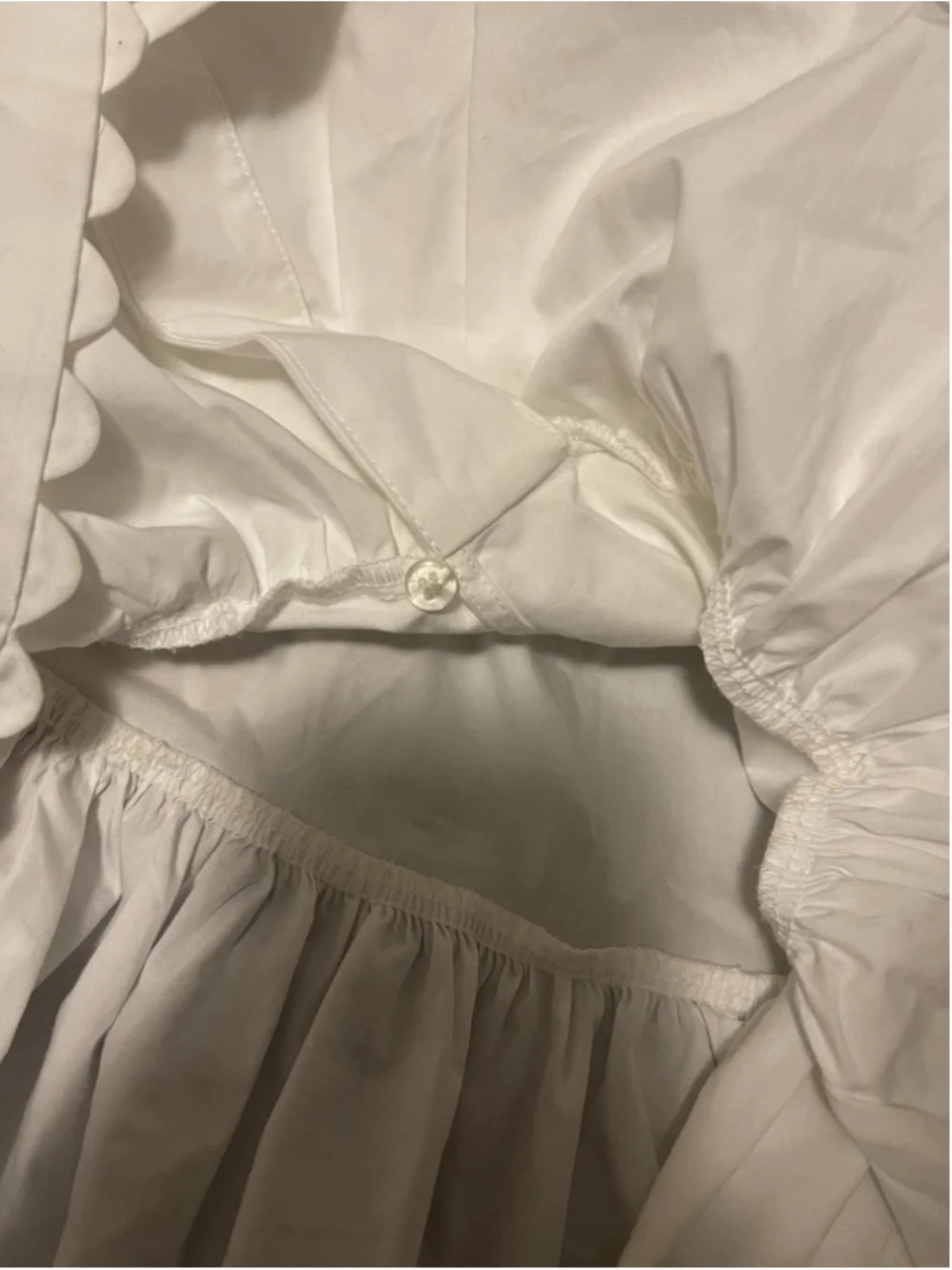 Kika Vargas xTarget White V-Neck Balloon Sleeve Scallop Ruffle Tie Cotton Top L - Picture 14 of 14